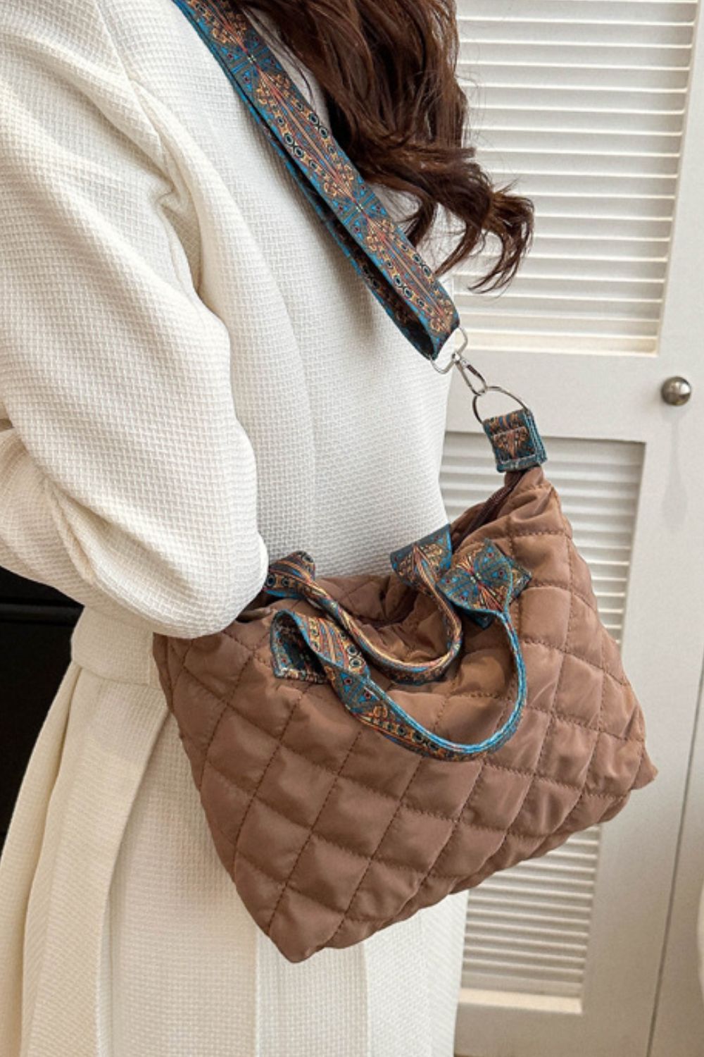 Bubble Textured Printed Strap Handbag - Simplify Your Daily Routine!