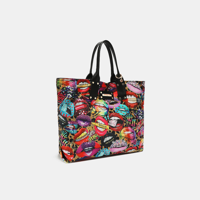 Nicole Lee USA - Printed Reversible Handbag, Perfect Two-in-One Accessory!