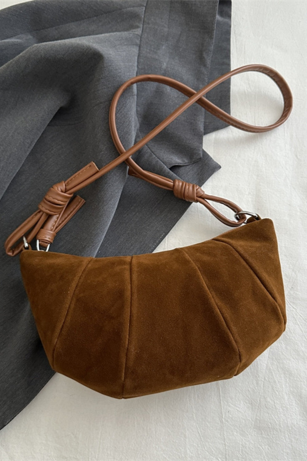 Suede Croissant Shape Shoulder Bag - Practical and Stylish!