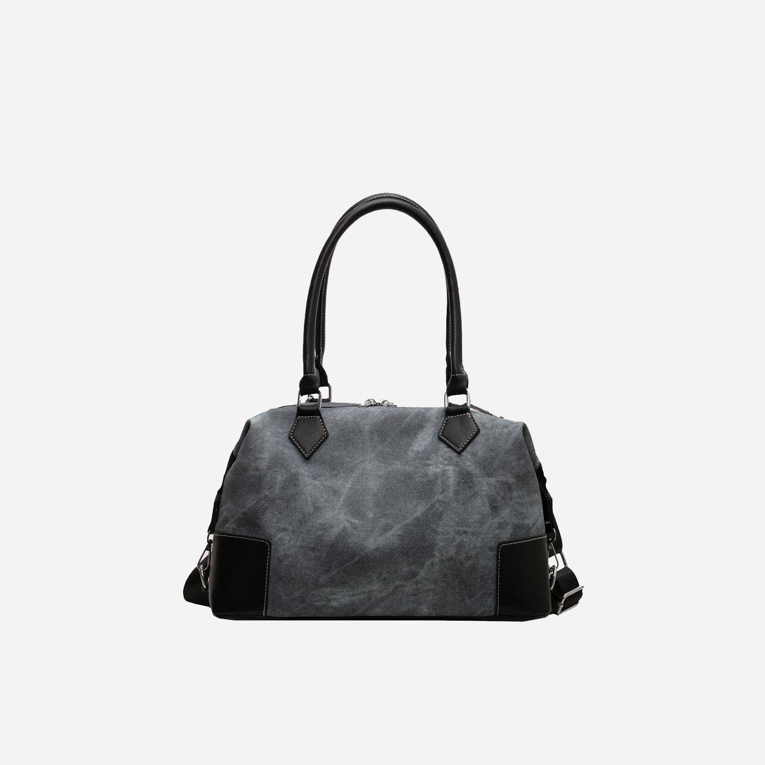 Contrast Vegan Leather Shoulder Bag - Bold Style with a Touch of Edge!