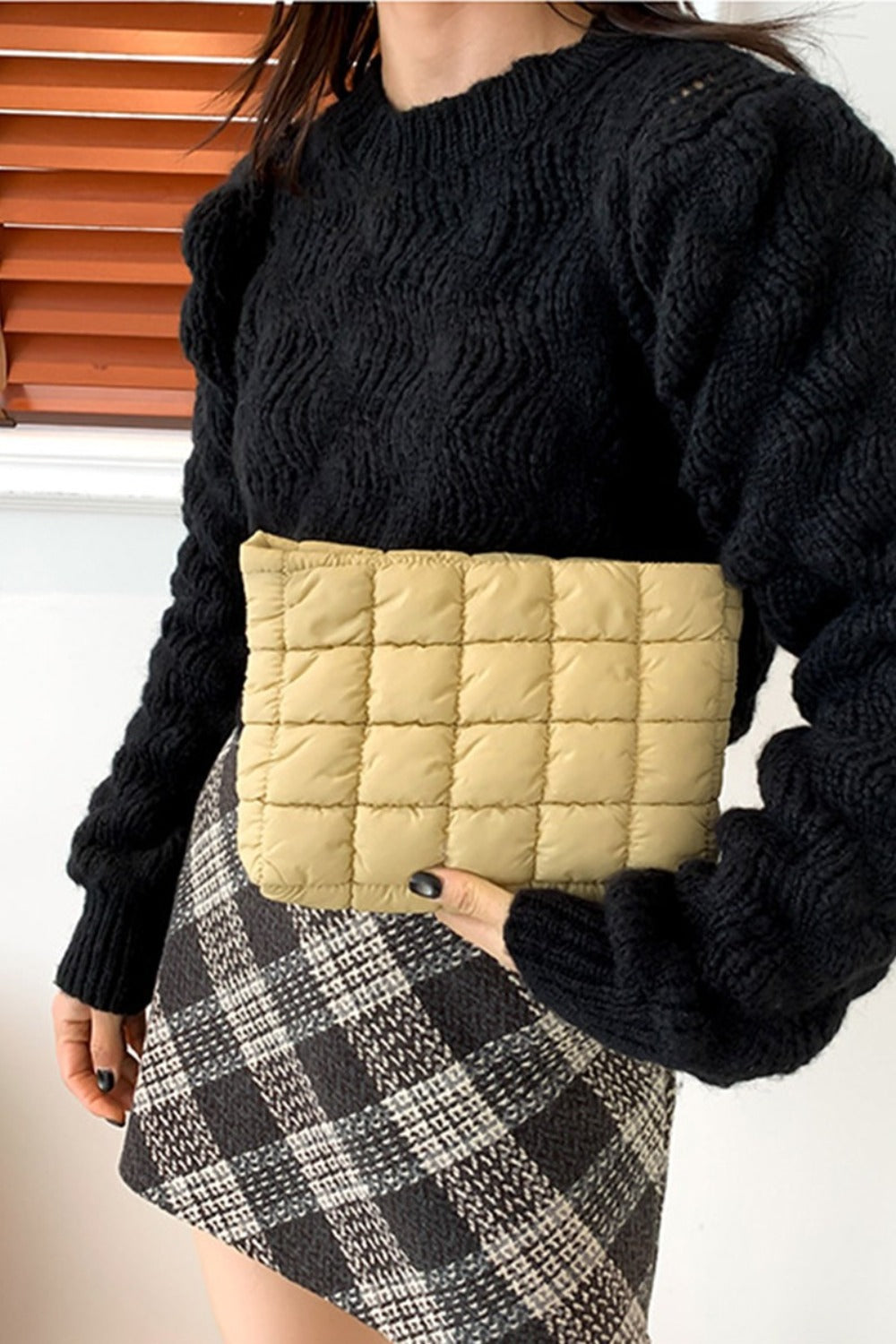 Zenana Quilted Puffy Pouch Clutch Bag - Make a Fashion Statement