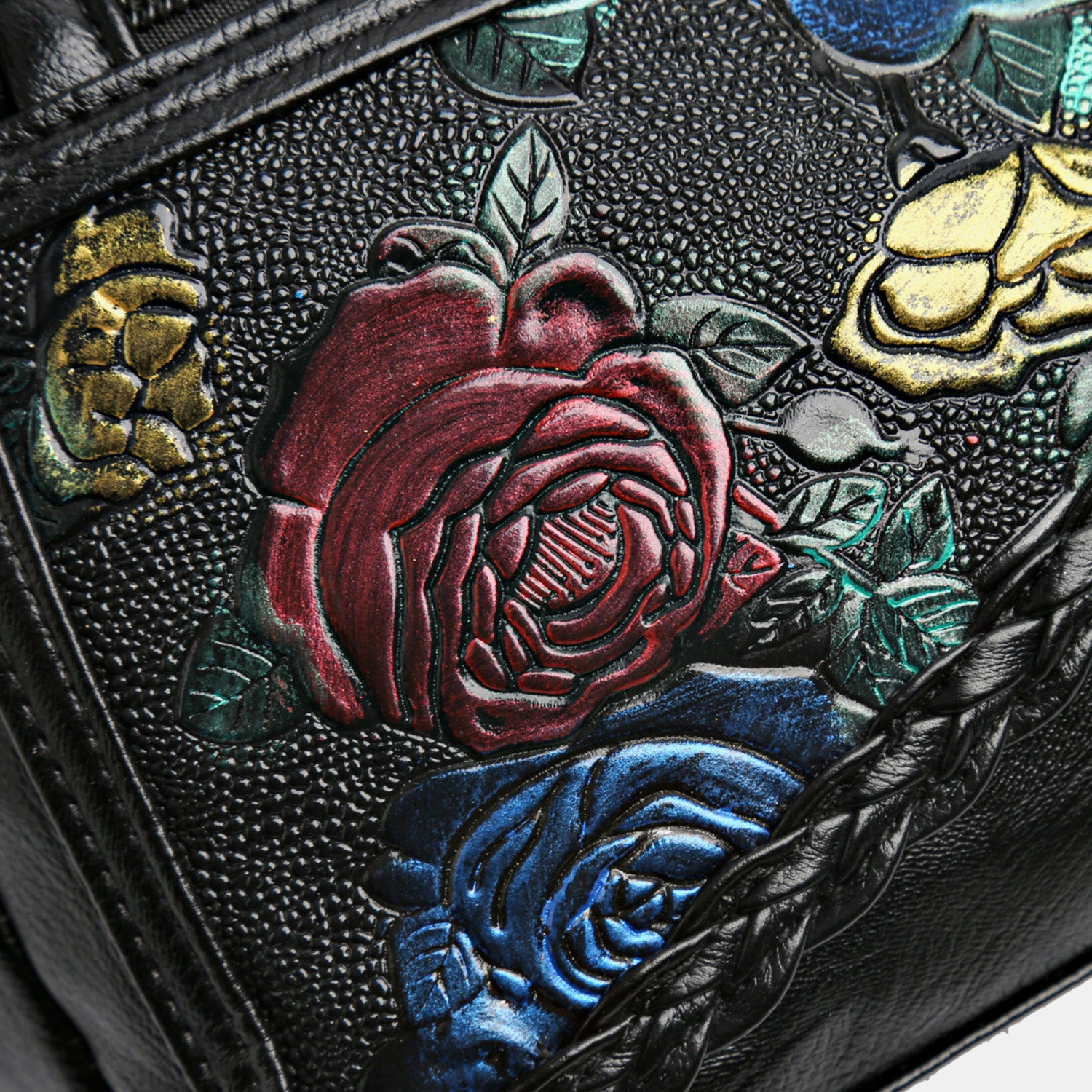 Vegan Leather Rose Pattern Shoulder Bag - Elevate Your Style!