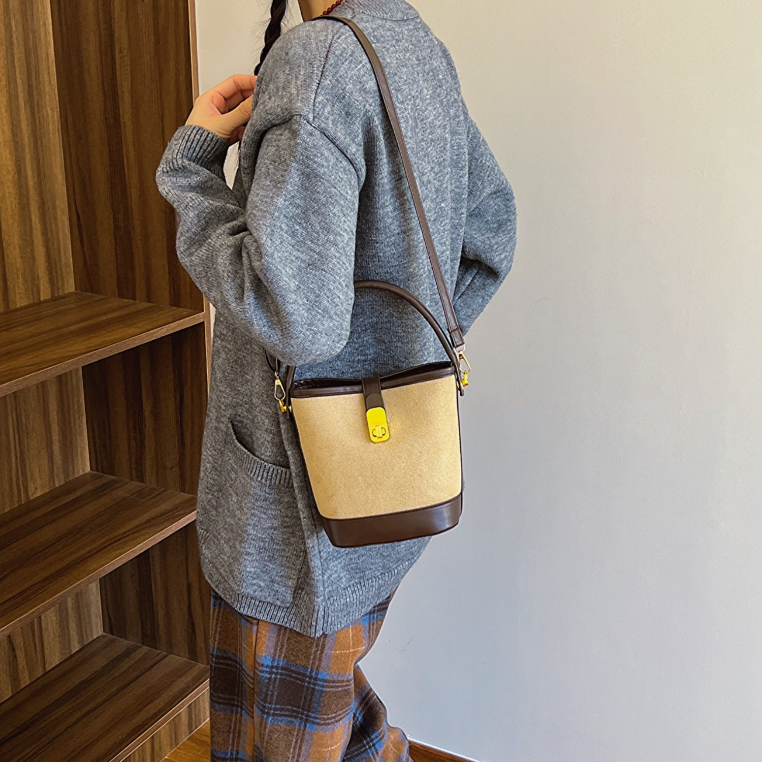 Vegan Leather Bucket Crossbody Bag - Elevate your everyday outfits!