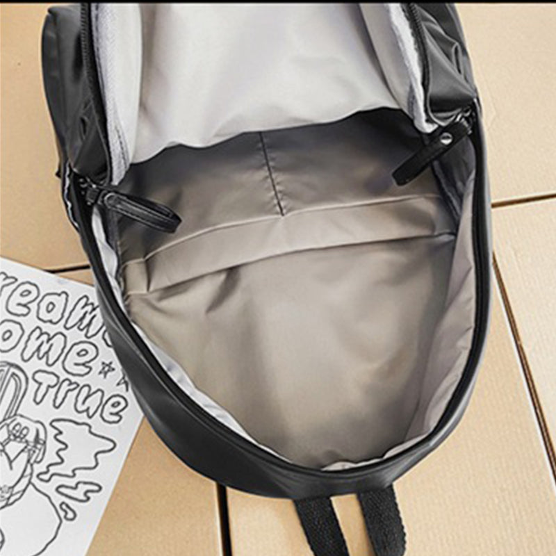 Vegan Leather Zip Backpack Bag - Stay organized and efficient!