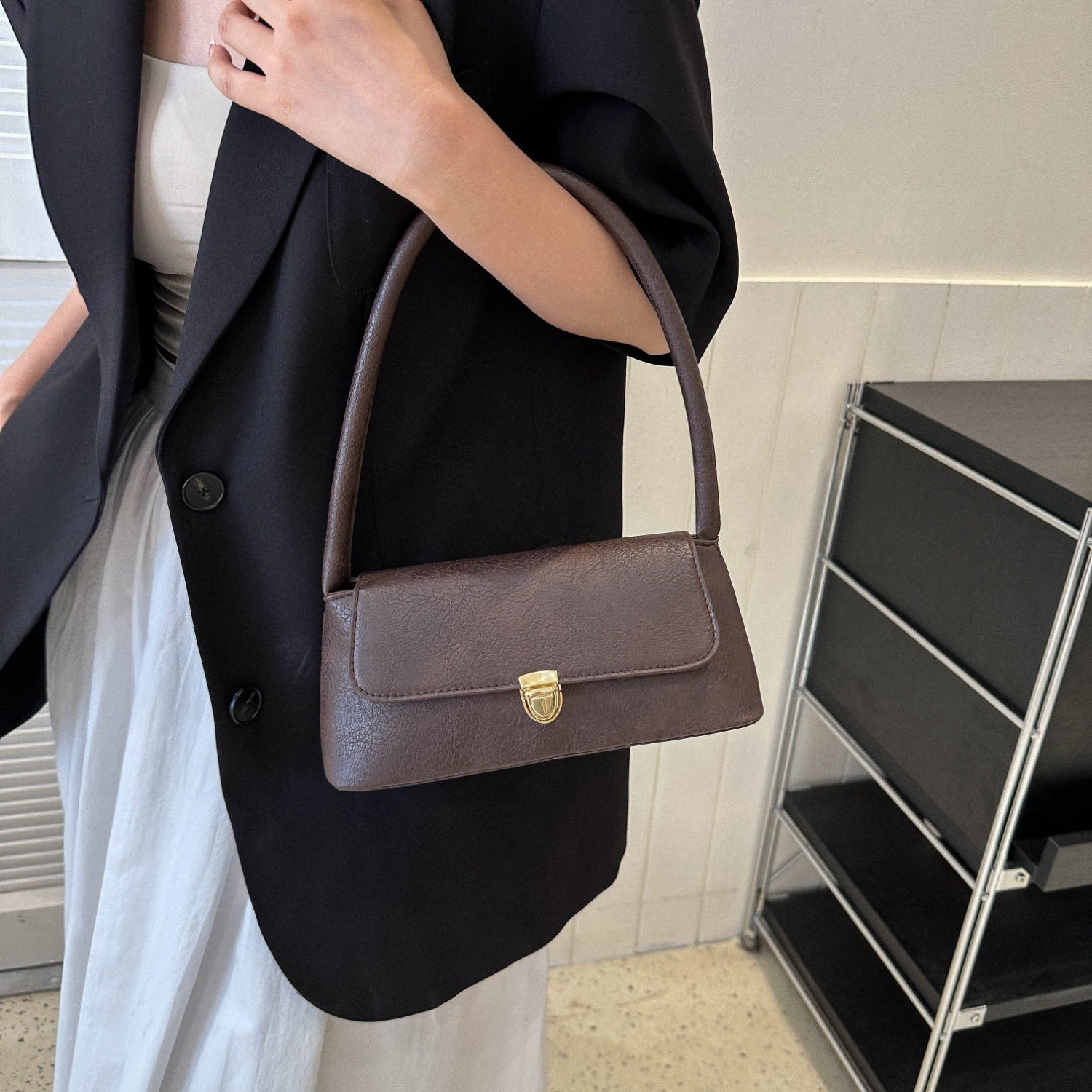 Vegan Leather Shoulder Bag - Compact Vegan for the Minimalist!