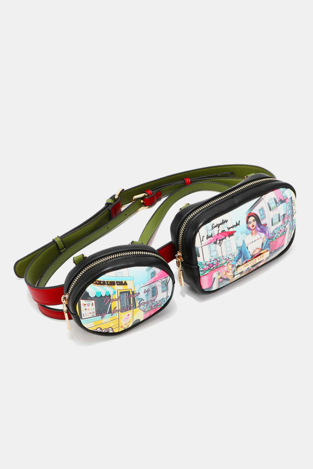 Nicole Lee USA Double Pouch Fanny Pack - Double the Space, Double the Style!