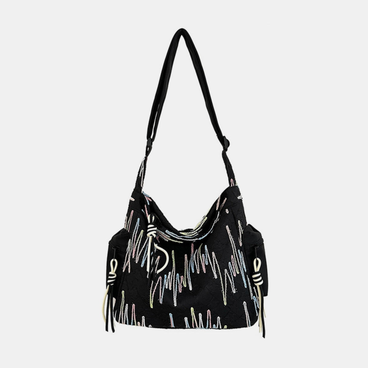 Contrast Texture Shoulder Bag - Organized and easily accessible!