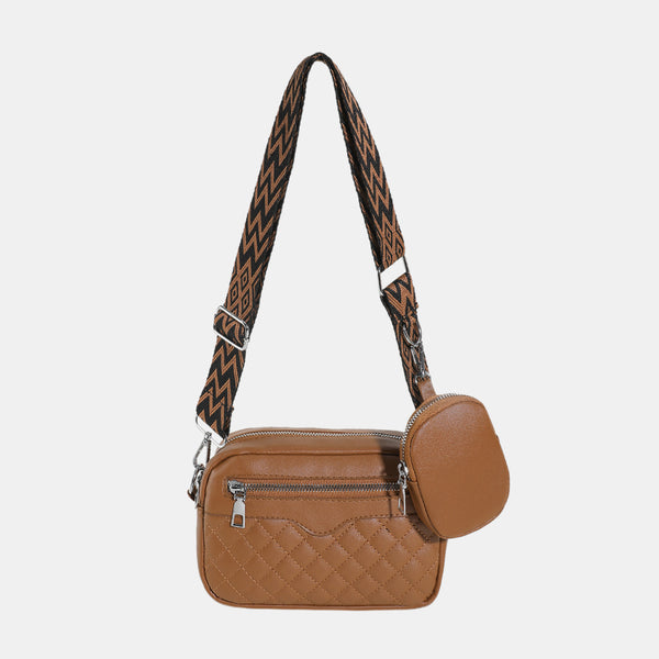 Vegan Leather Shoulder Bag with Multiple Compartments and Medium Size