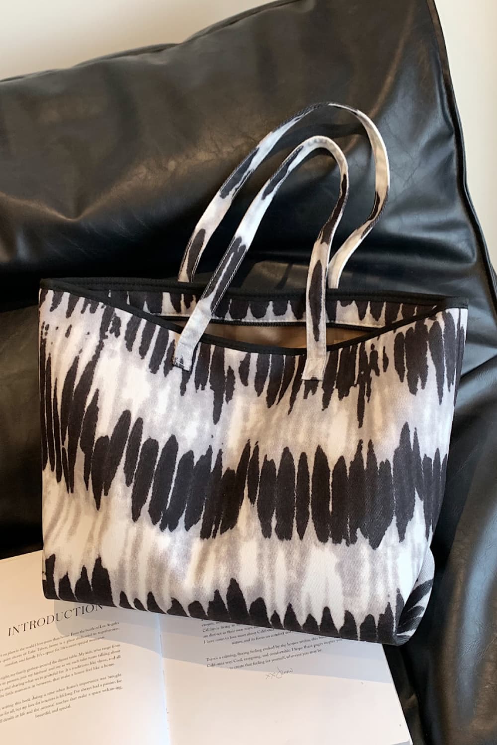 Printed Vegan Leather Tote Bag - Statement Maker - Bold Style with Eco-Conscious Design