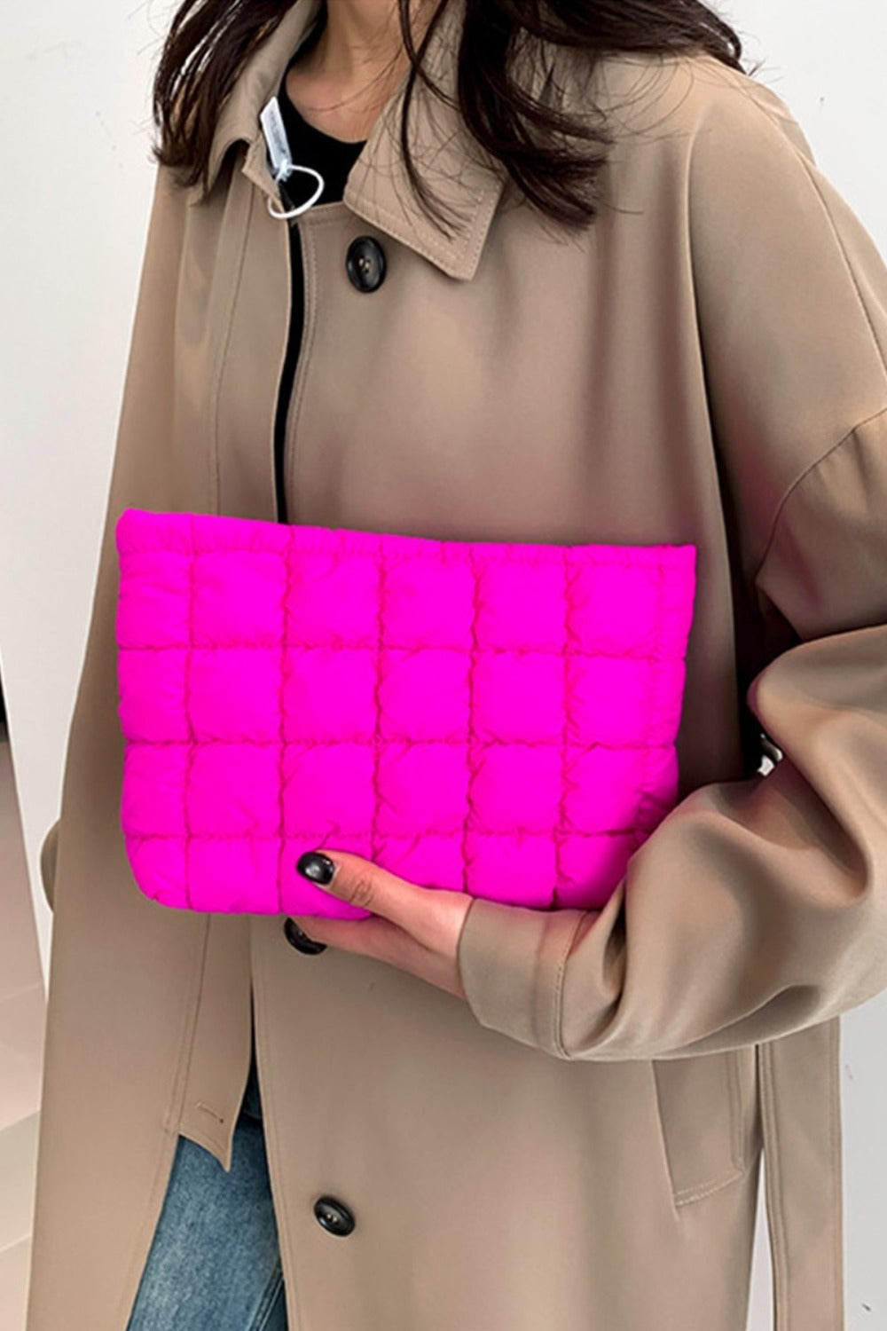 Zenana Quilted Puffy Pouch Clutch Bag - Make a Fashion Statement