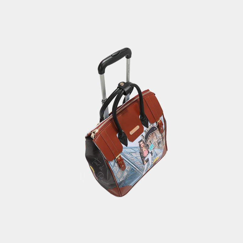 Nicole Lee USA Printed Rolling Tote Bag - Travel in Style!