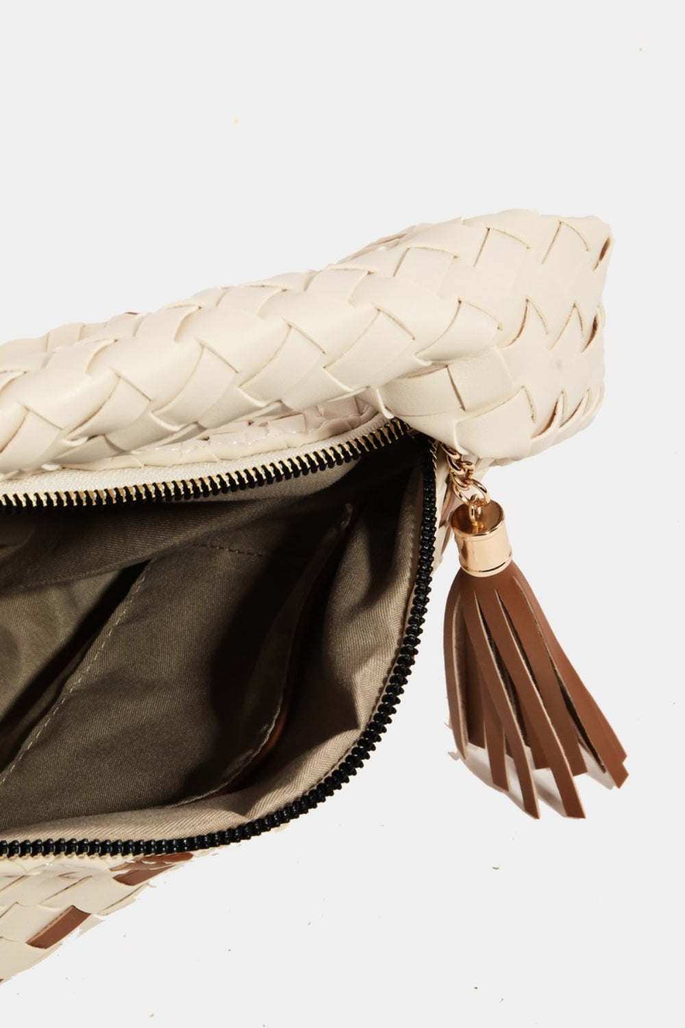 Fame Tassel Detail Weave Semi Circle Bag - Make a statement!