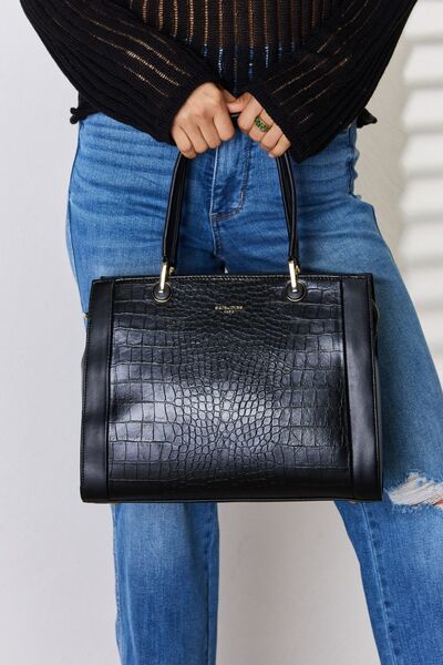 David Jones Texture Vegan Leather Shoulder Handbag - Professional Polish with Everyday Versatility!