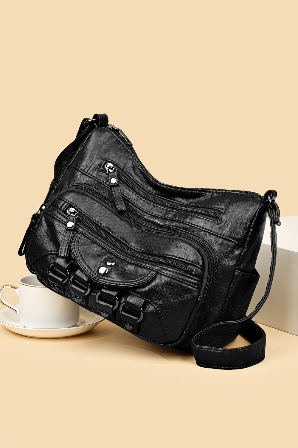 Vegan Leather Adjustable Strap Crossbody Bag - The Perfect Match: Style Meets Functionality!