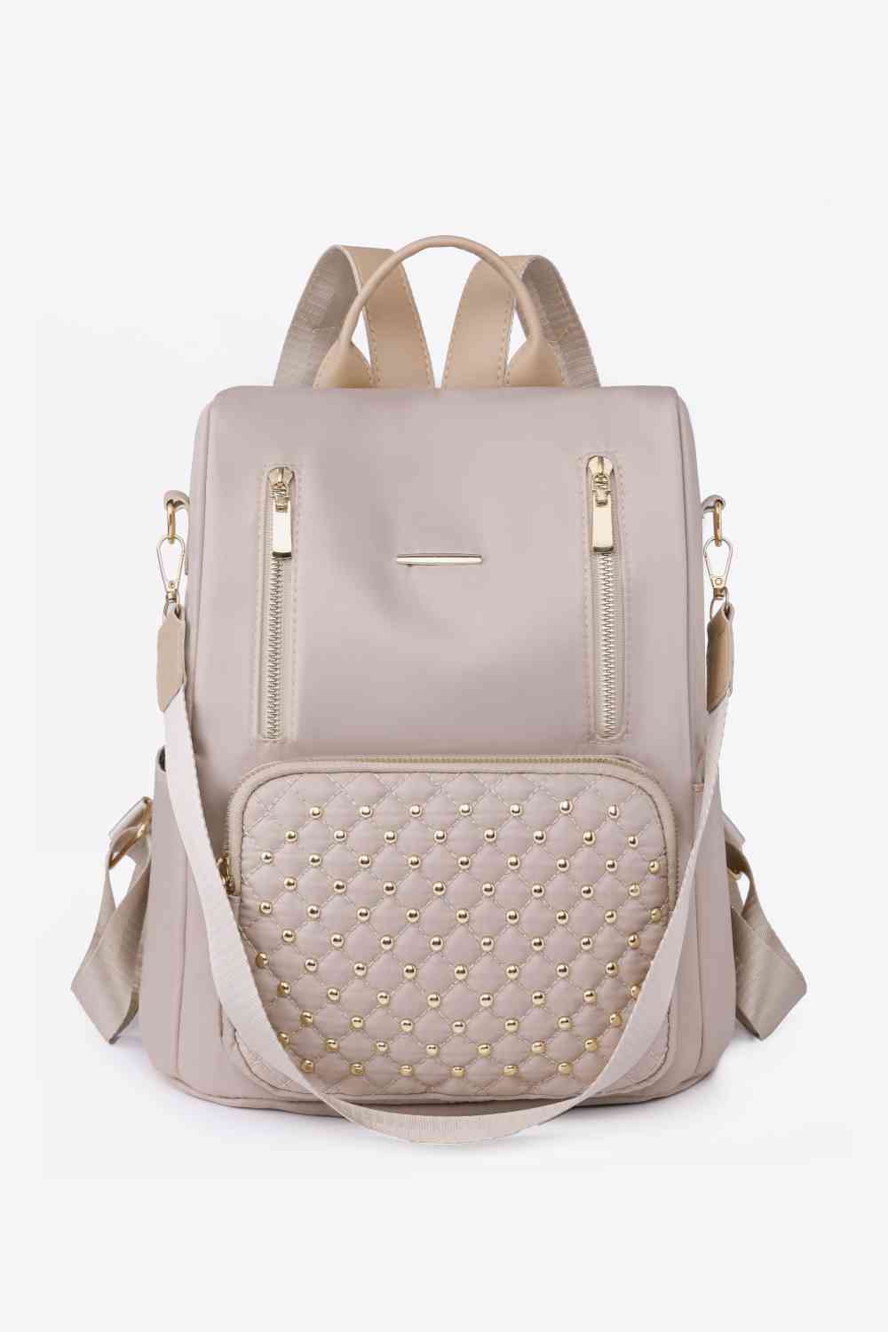 Zipper Pocket Beaded Backpack - Chic escape for the fashionable adventurer