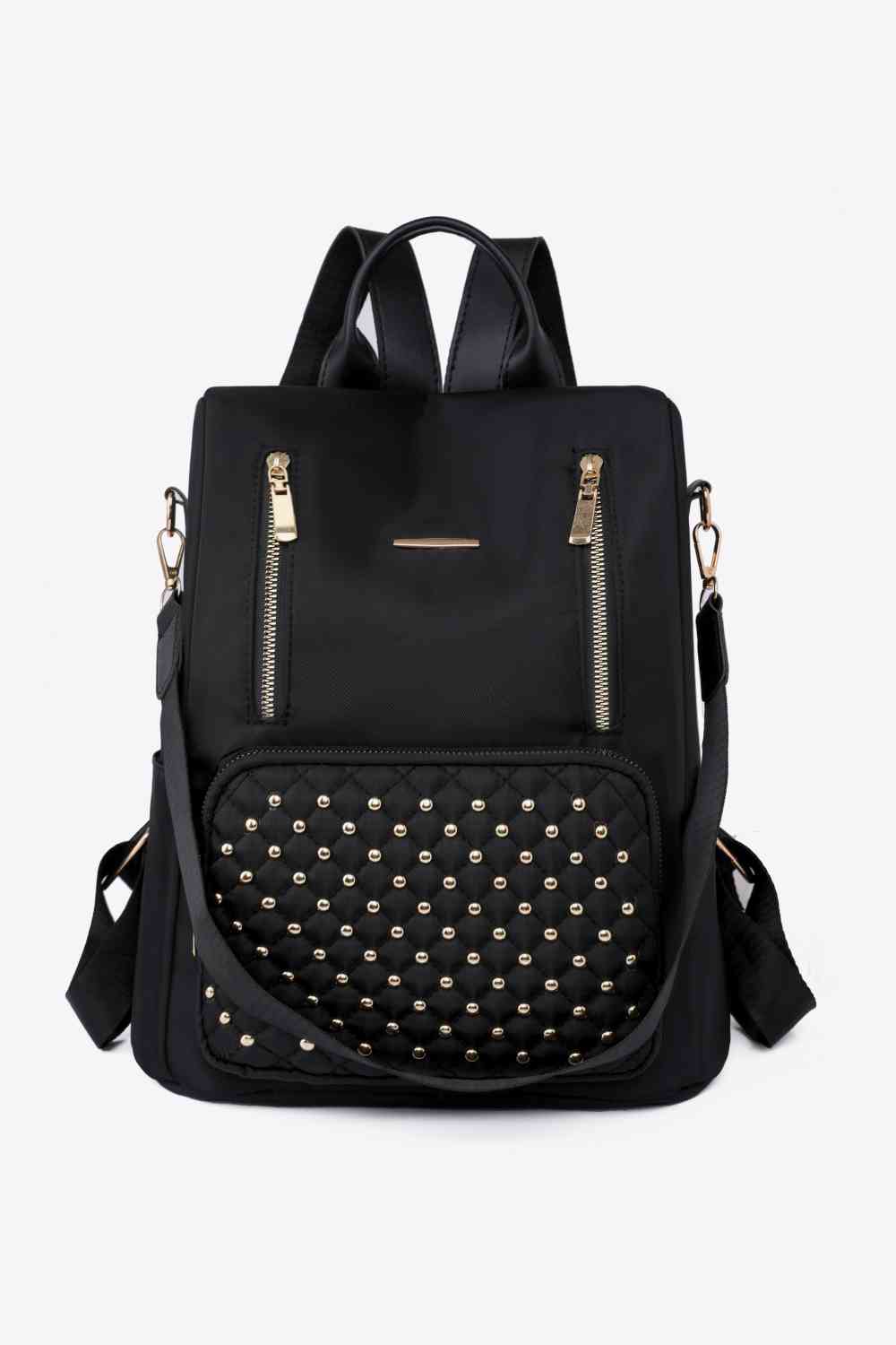 Zipper Pocket Beaded Backpack - Chic escape for the fashionable adventurer