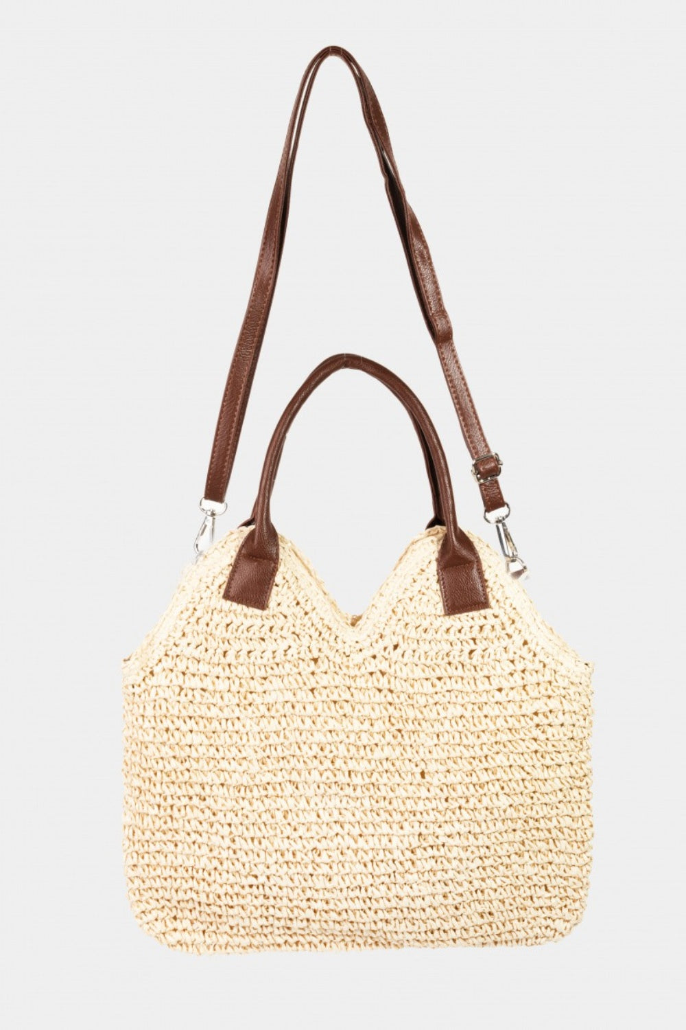 Fame Straw Braided Faux Leather Strap Shoulder Bag - Summer Vibes Meet Everyday Style!