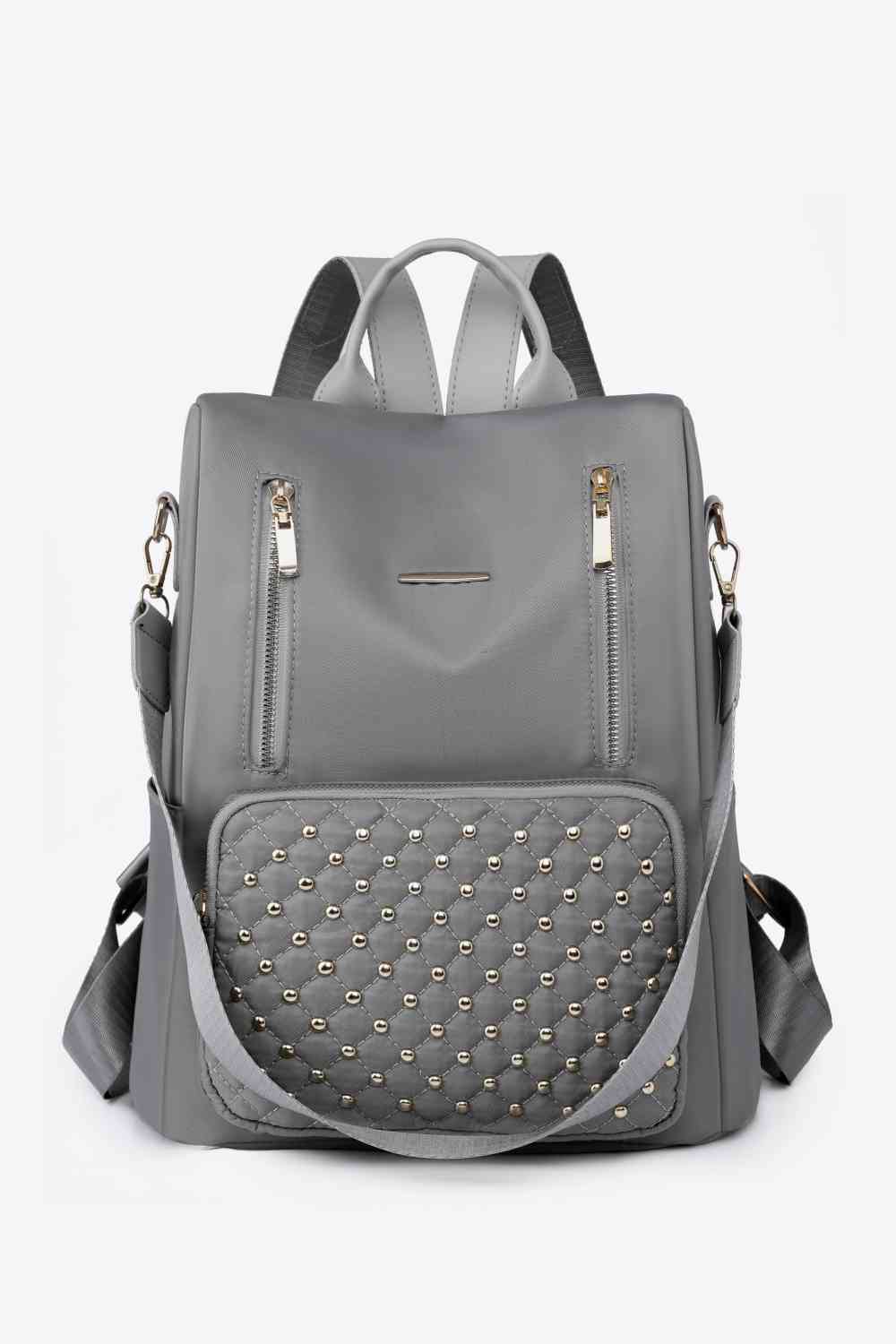 Zipper Pocket Beaded Backpack - Chic escape for the fashionable adventurer