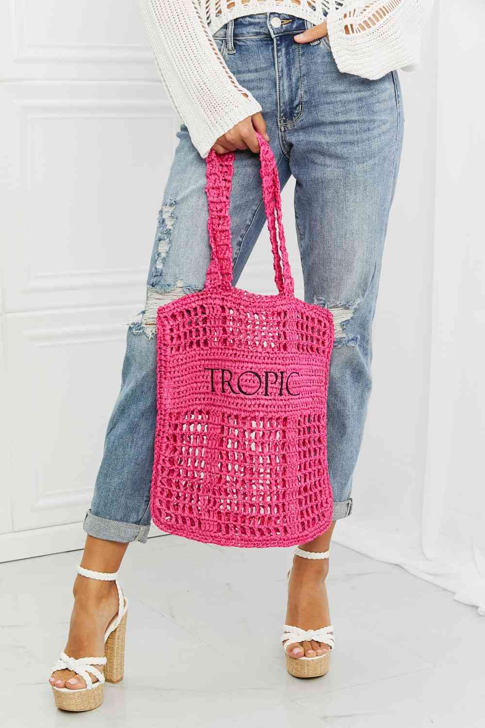 Fame Tropic Babe Straw Tote Hobo Bag - Effortlessly Stylish for Every Summer Adventure