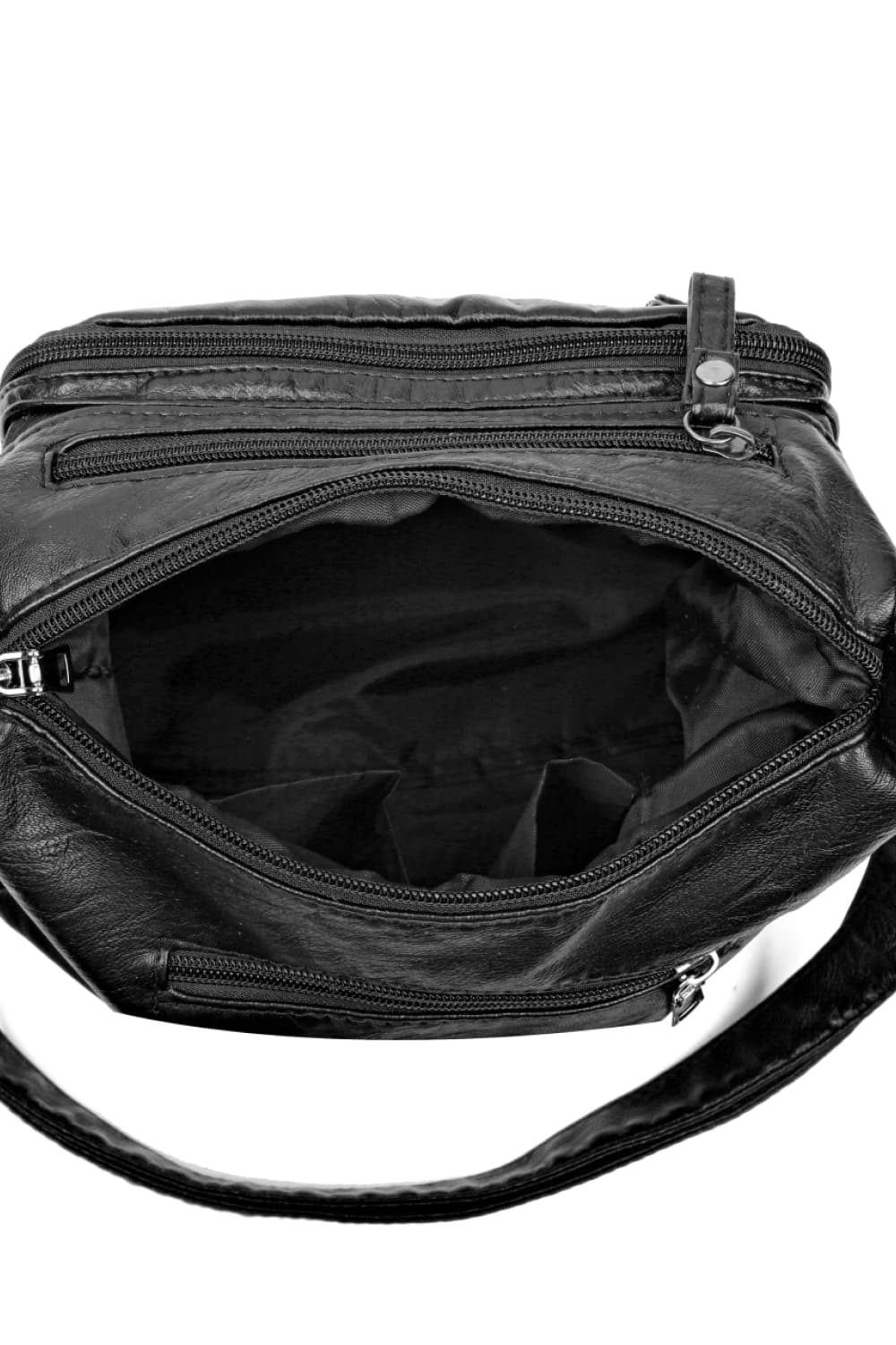 Multi-Pocket Vegan Leather Crossbody Bag - Spacious Yet Sleek!