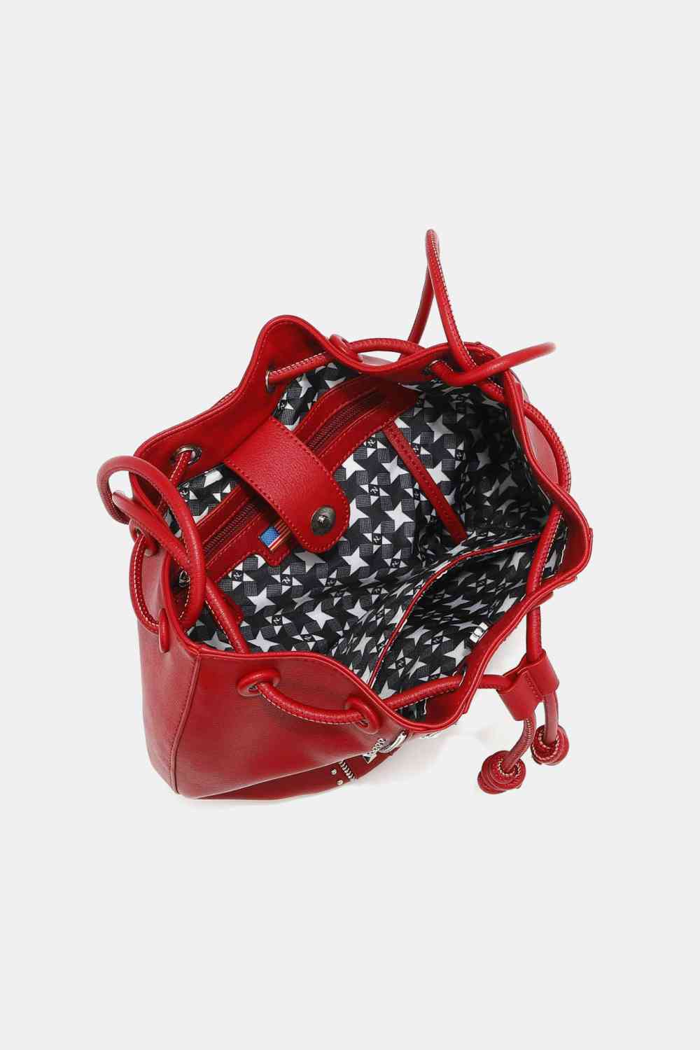 Nicole Lee USA Amy Stylish Leather Studded Bucket Tote Bag - Edgy Style with Effortless Charm!