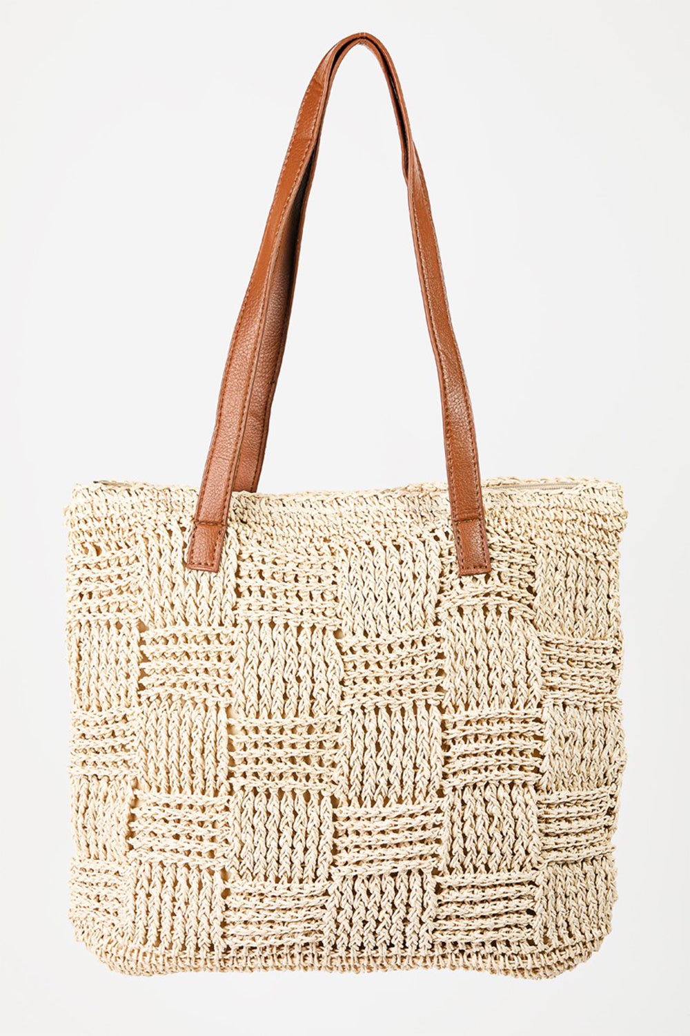 Fame Braided Faux Leather Strap Tote Bag - Effortless Elegance!