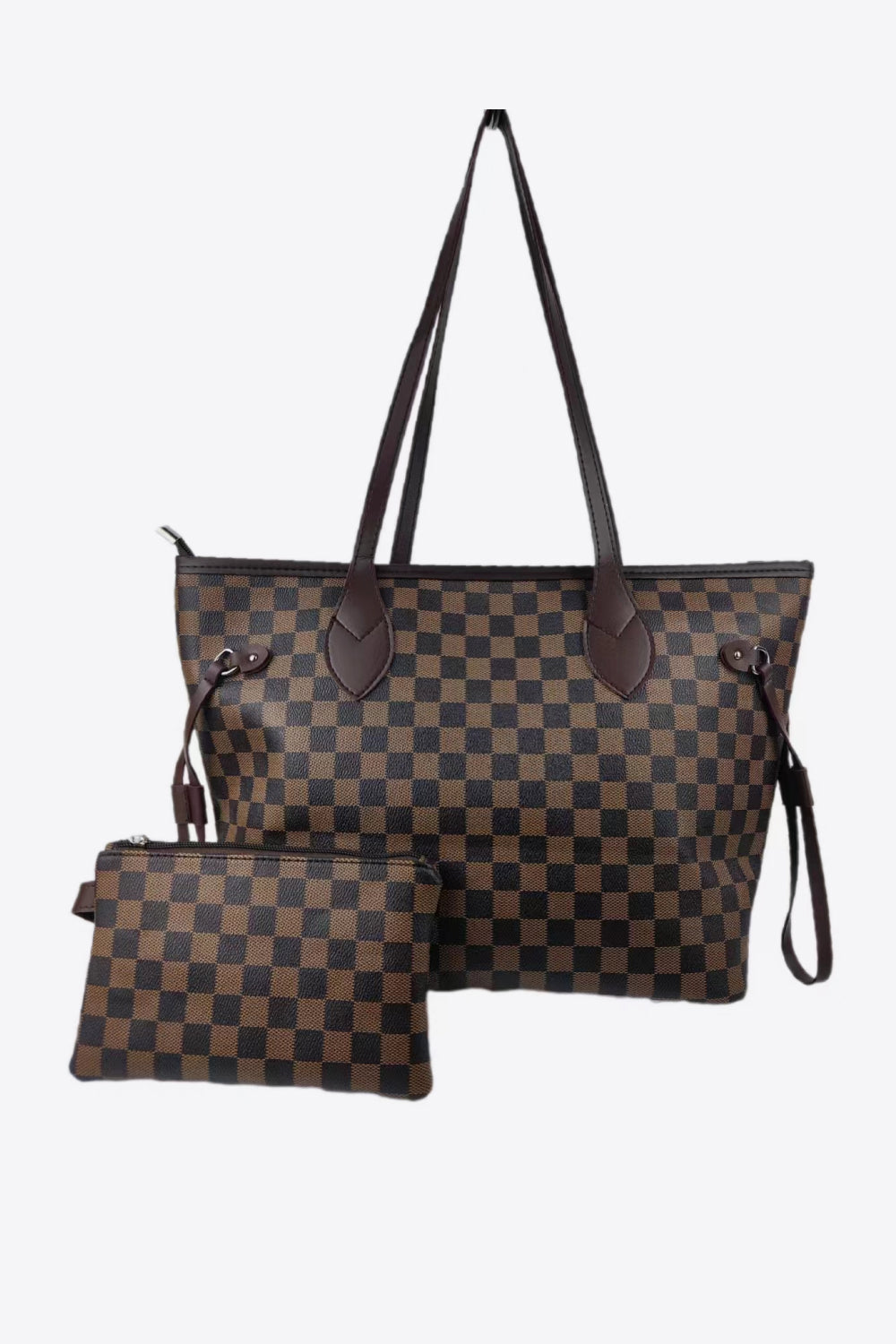 Checkered PVC Two-Piece Bag Set - Effortless Style with a Bold Look!