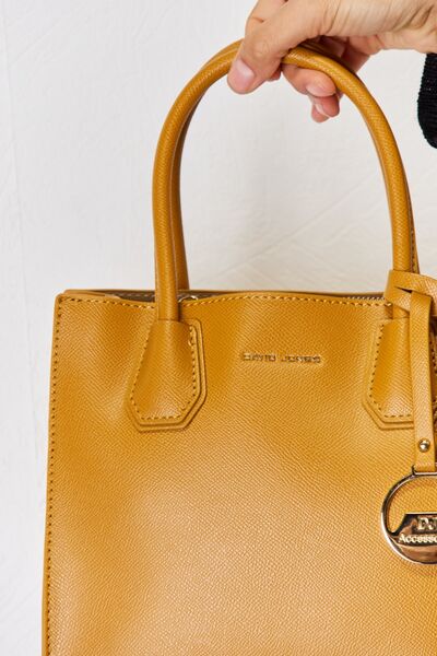 David Jones Vegan Leather Shoulder Tote - Polished Perfection for the Busy Professional