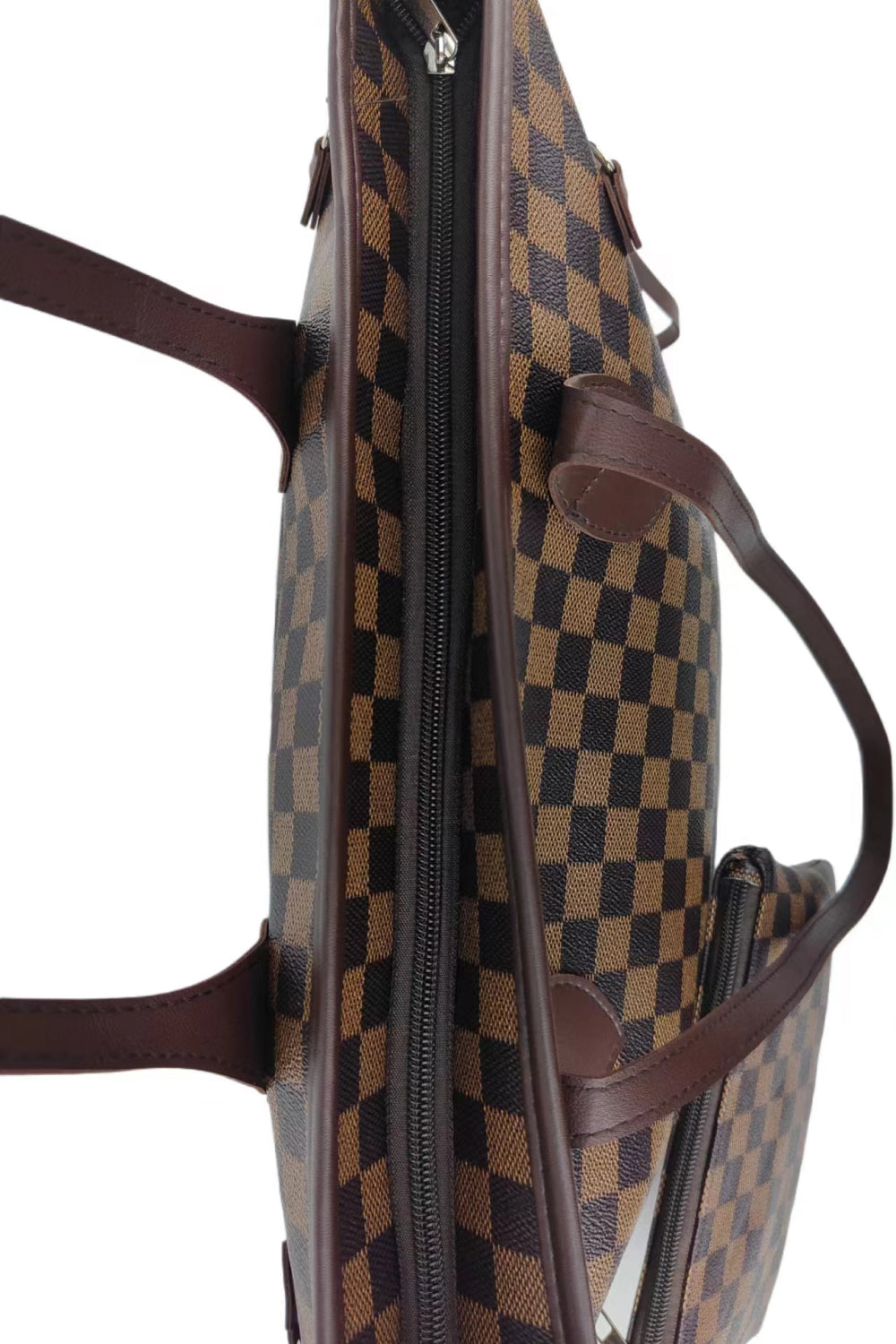 Checkered PVC Two-Piece Bag Set - Effortless Style with a Bold Look!