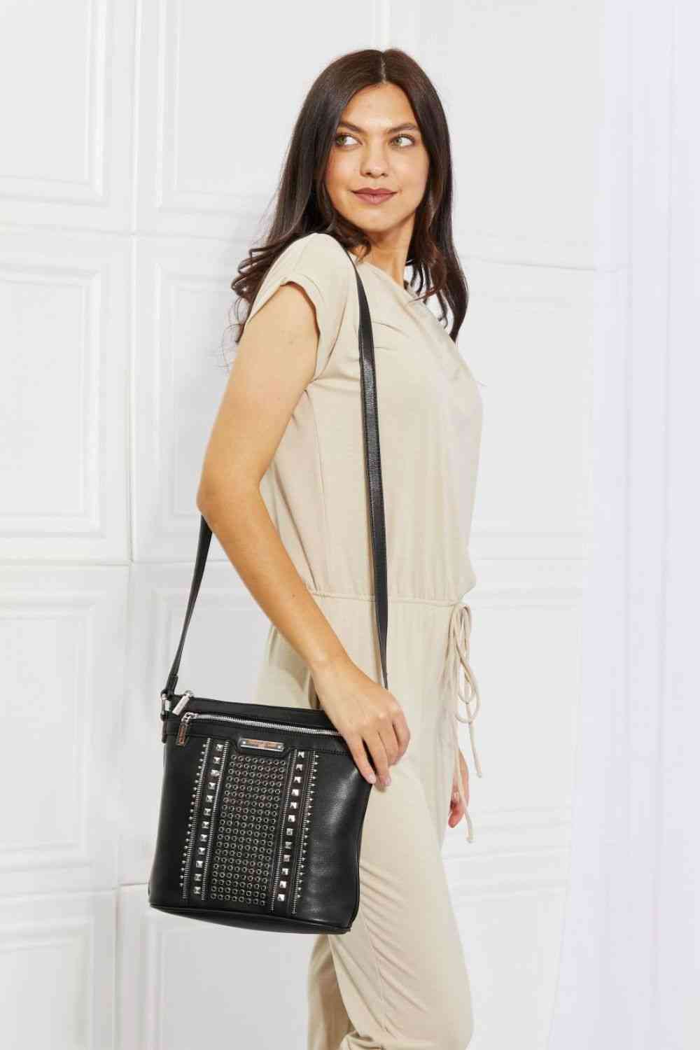 Nicole Lee USA Medium Sized Vegan Leather Crossbody - Sleek Style, Sustainable Choice