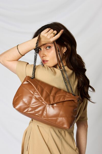 SHOMICO Vegan Leather Chain Handbag - Effortless Style On-the-Go