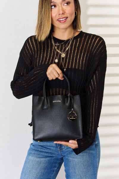 David Jones Vegan Leather Shoulder Tote - Polished Perfection for the Busy Professional