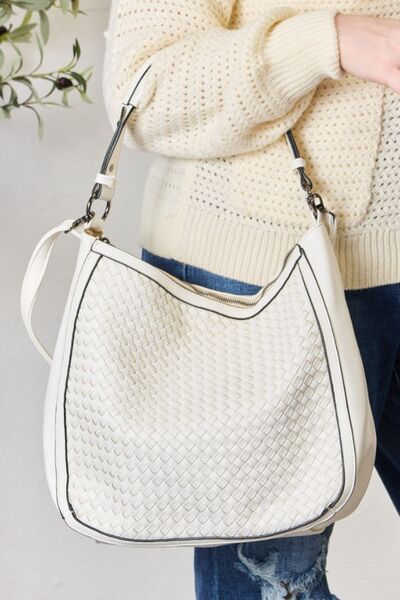 SHOMICO Weaved Vegan Leather Handbag - Textured Elegance Meets Everyday Functionality