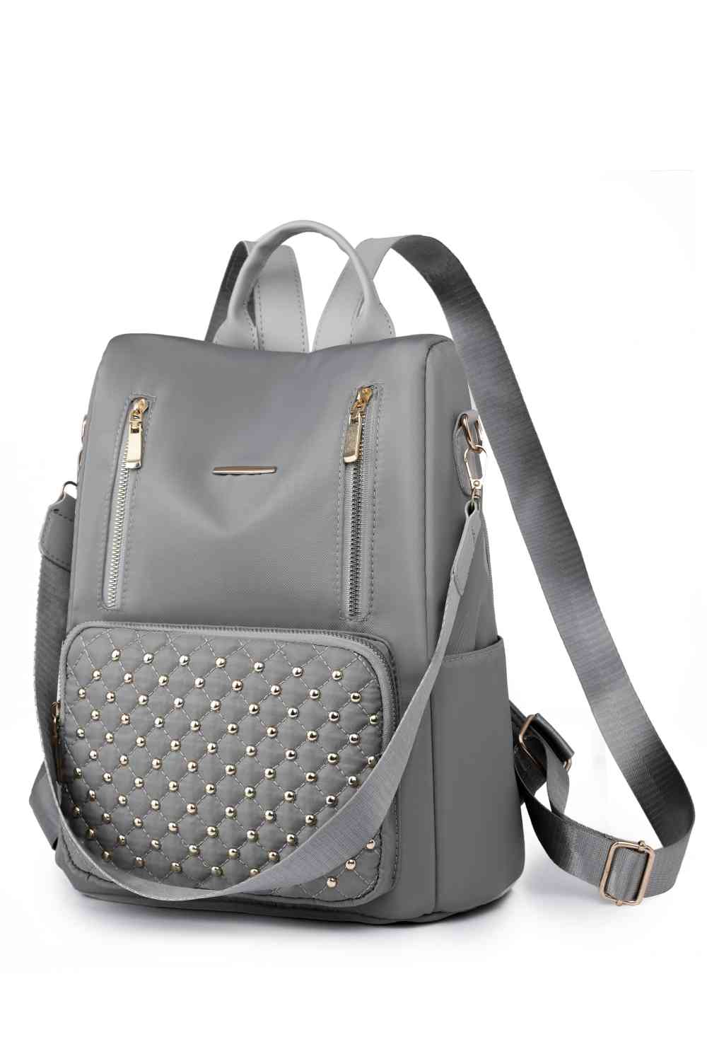 Zipper Pocket Beaded Backpack - Chic escape for the fashionable adventurer