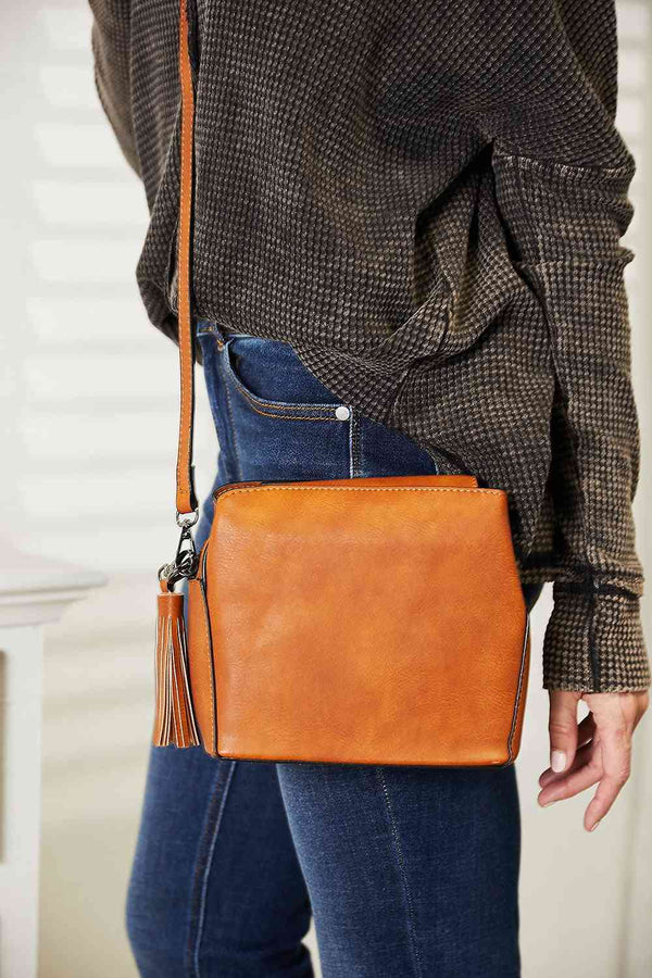 SHOMICO Vegan Leather Crossbody Bag with Tassel - Effortlessly Chic and Sustainable