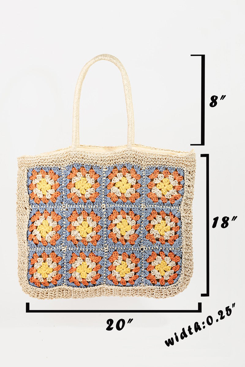 Fame Flower Braided Tote Bag - Summer Blooms!