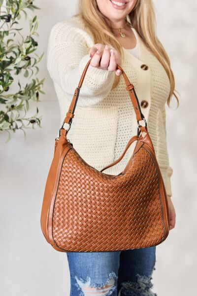 SHOMICO Weaved Vegan Leather Handbag - Textured Elegance Meets Everyday Functionality