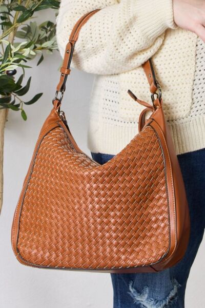 SHOMICO Weaved Vegan Leather Handbag - Textured Elegance Meets Everyday Functionality