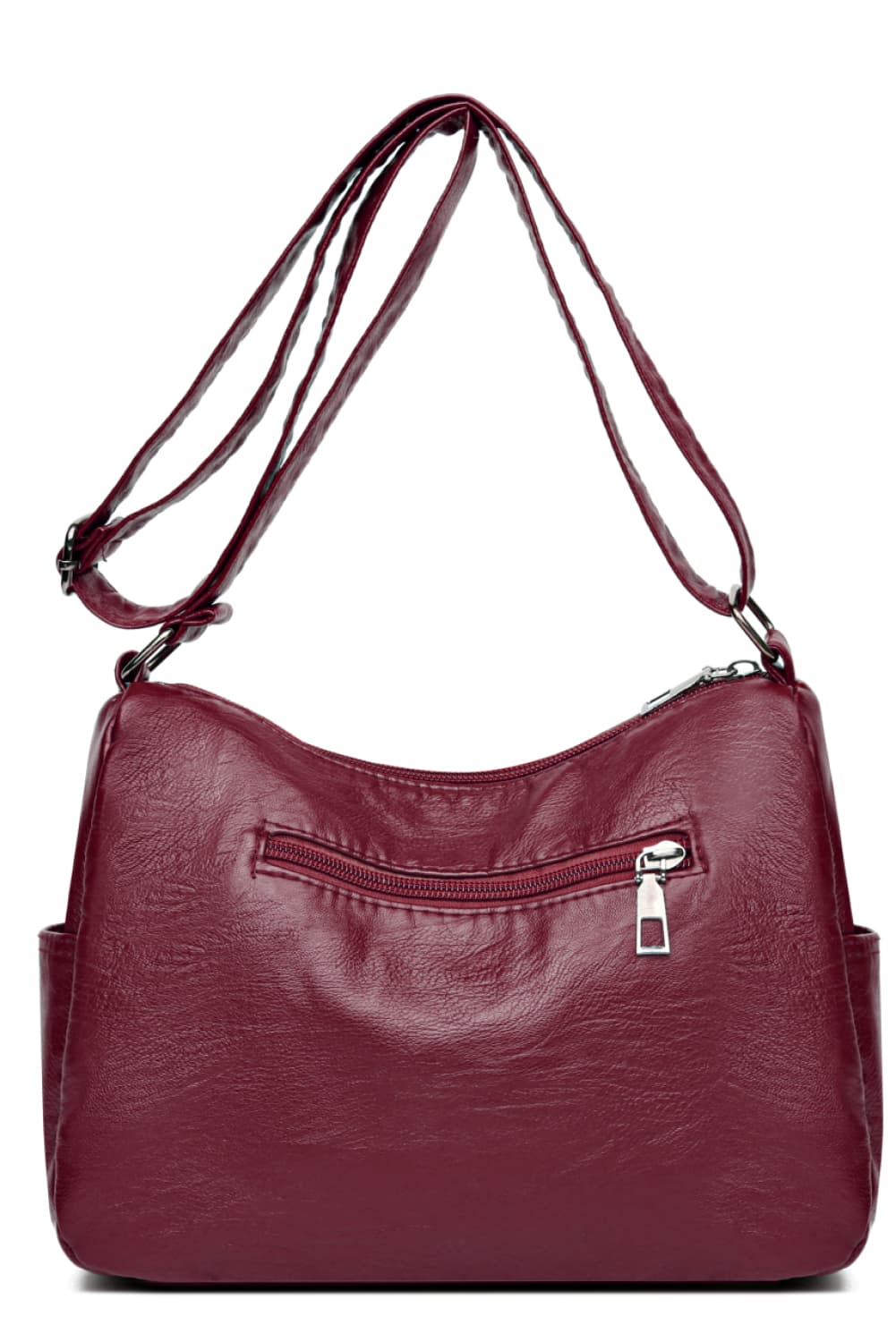 Multi-Pocket Vegan Leather Crossbody Bag - Spacious Yet Sleek!