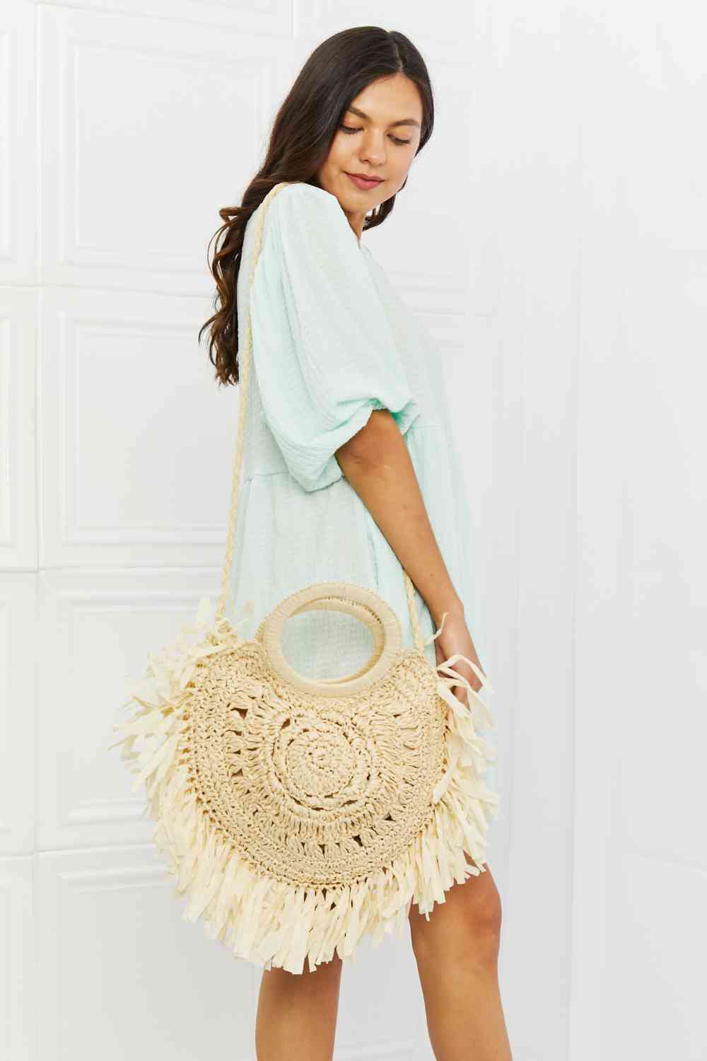 Fame Found My Paradise Straw Shoulder Tote - Effortless Style Meets Beach-Ready Functionality!