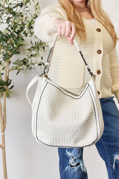 SHOMICO Weaved Vegan Leather Handbag - Textured Elegance Meets Everyday Functionality