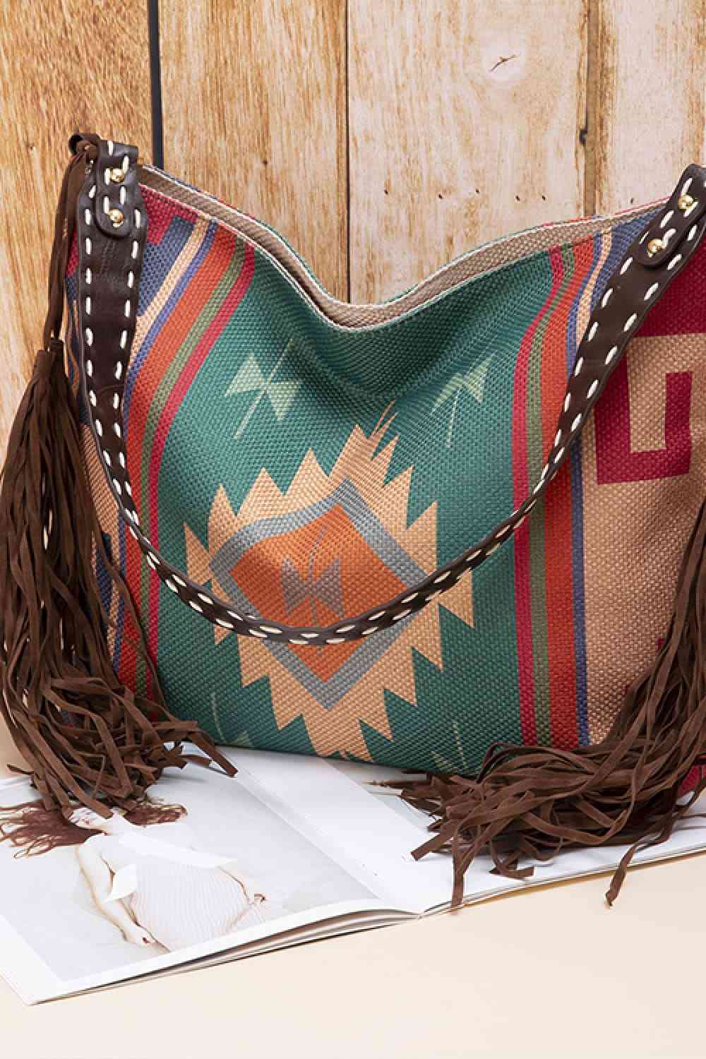 Geometric Canvas Tote Shoulder Bag - Spacious Style for the On-the-Go You!