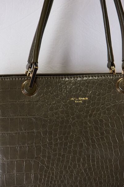 David Jones Texture Vegan Leather Shoulder Handbag - Professional Polish with Everyday Versatility!