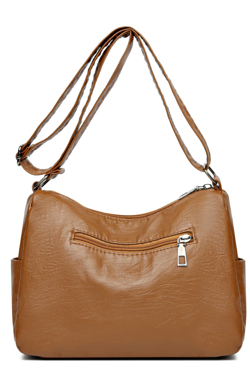 Multi-Pocket Vegan Leather Crossbody Bag - Spacious Yet Sleek!