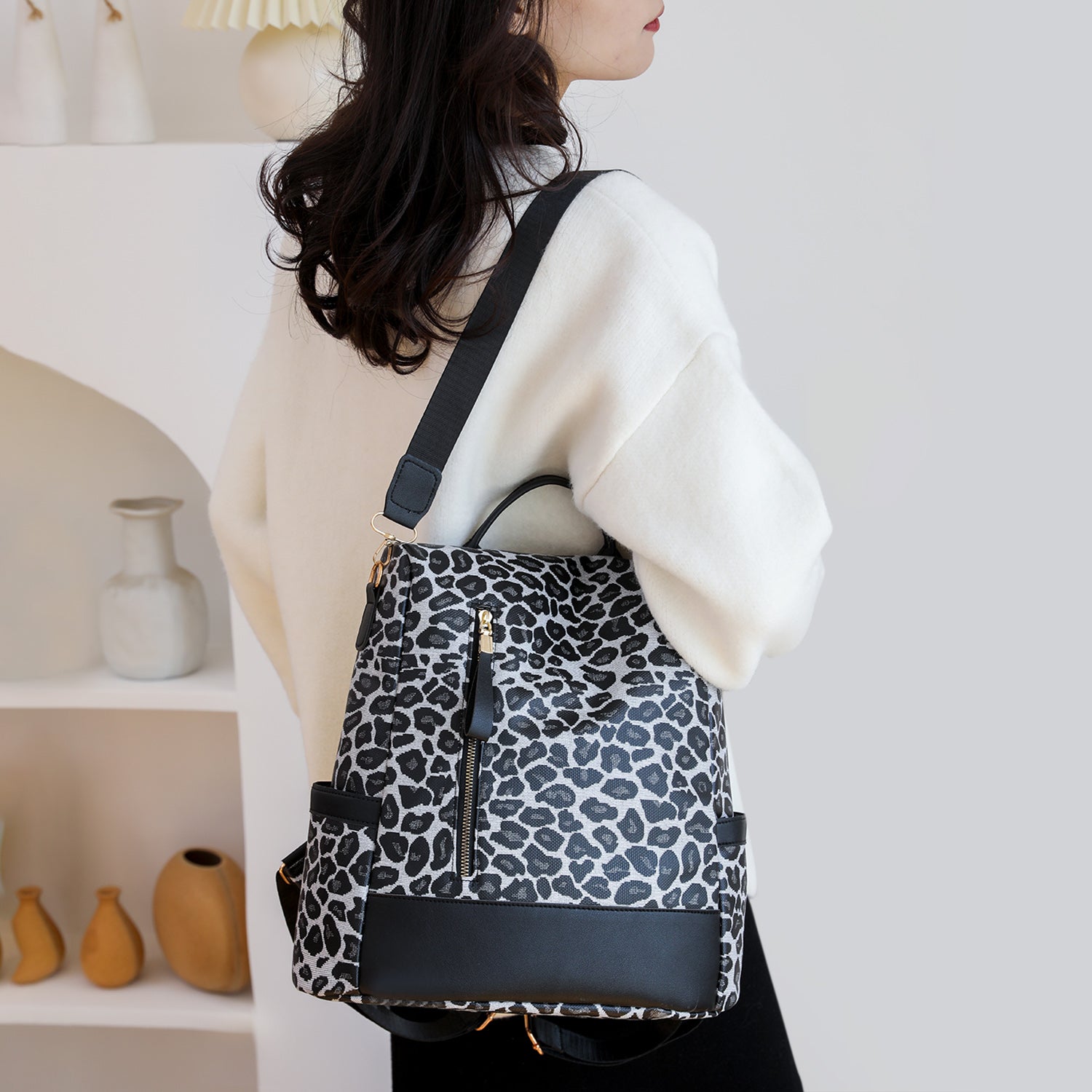 Leopard Vegan Leather Backpack Bag - Unleash Your Wild Side!