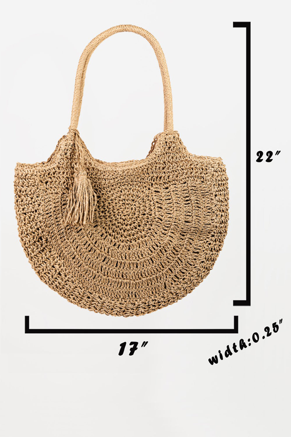 Fame Straw Braided Tote Bag with Tassel - Effortless Summer Style!