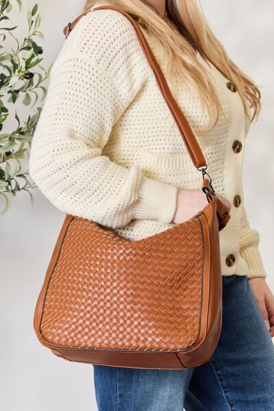 SHOMICO Weaved Vegan Leather Handbag - Textured Elegance Meets Everyday Functionality