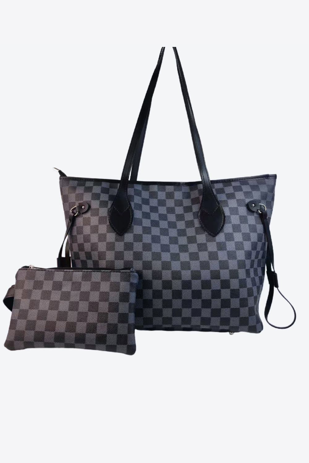 Checkered PVC Two-Piece Bag Set - Effortless Style with a Bold Look!