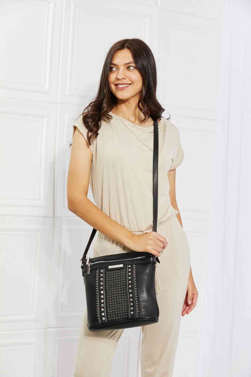 Nicole Lee USA Medium Sized Vegan Leather Crossbody - Sleek Style, Sustainable Choice