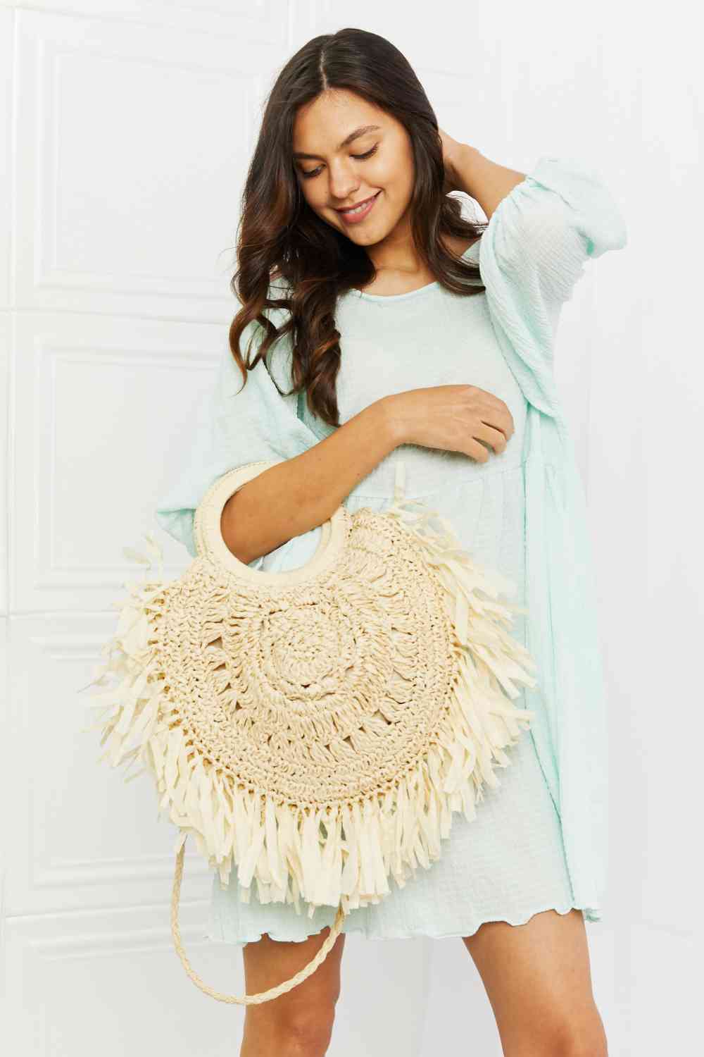 Fame Found My Paradise Straw Shoulder Tote - Effortless Style Meets Beach-Ready Functionality!